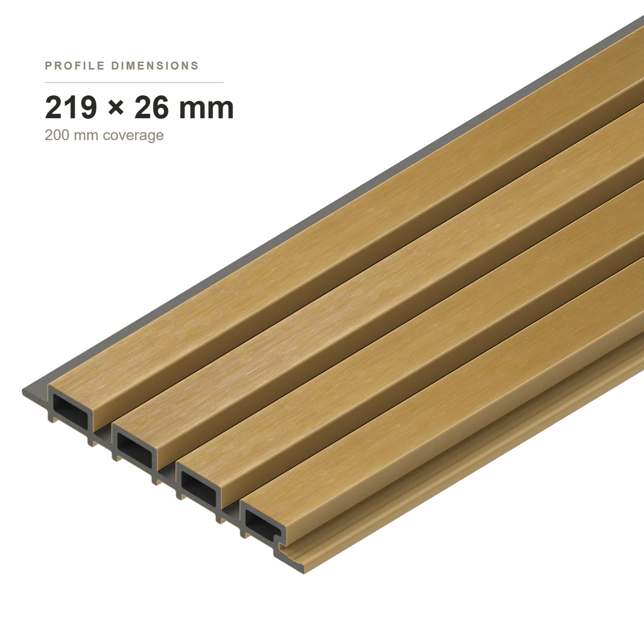 Composite Wall Cladding double color – Light Teak / Charcoal